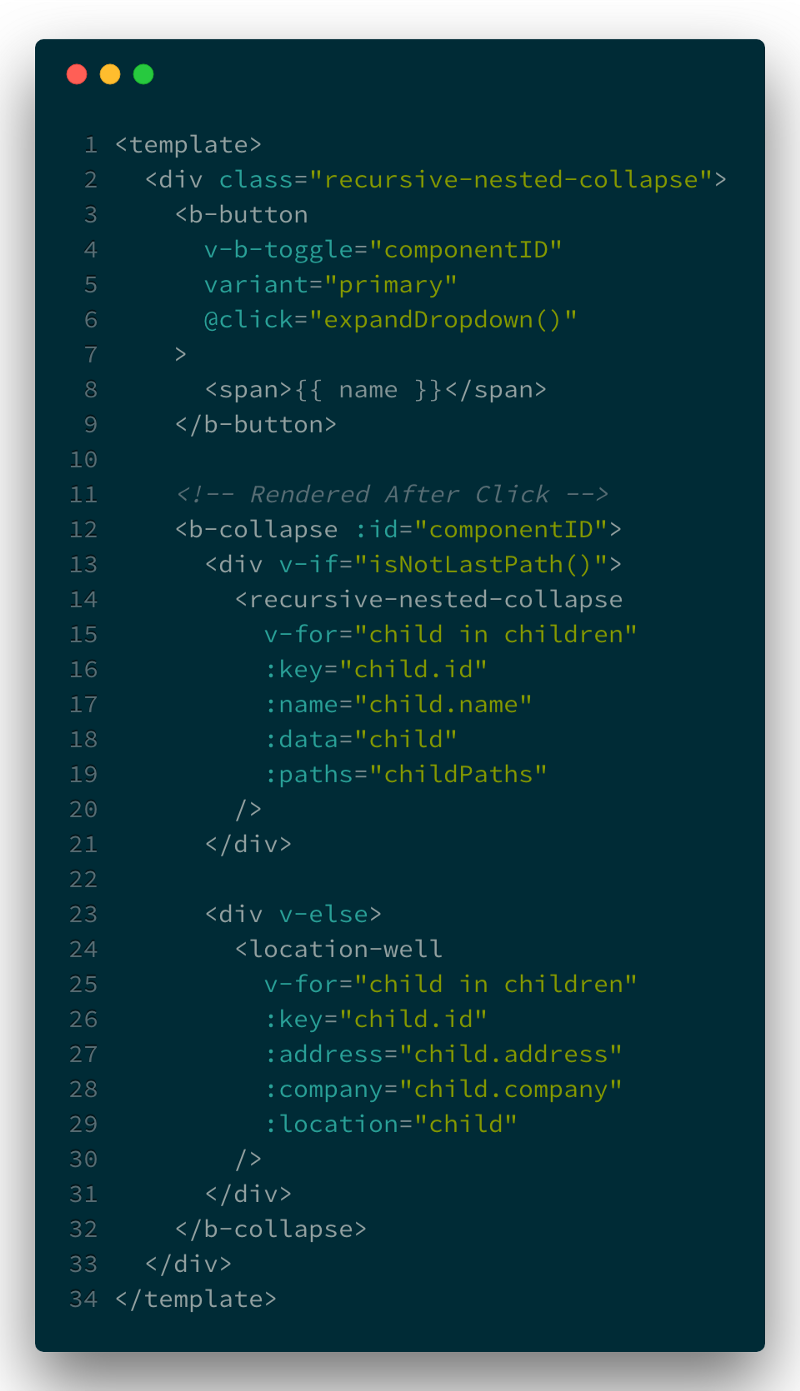 This is a screenshot of code and inaccessible. To see the source code, please visit: https://github.com/kylemh/recursive_vue_component